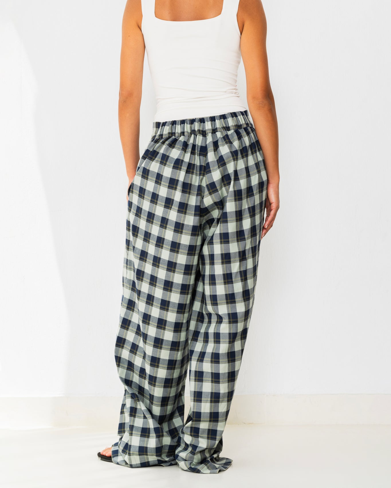 Checkered Wide-Leg pants