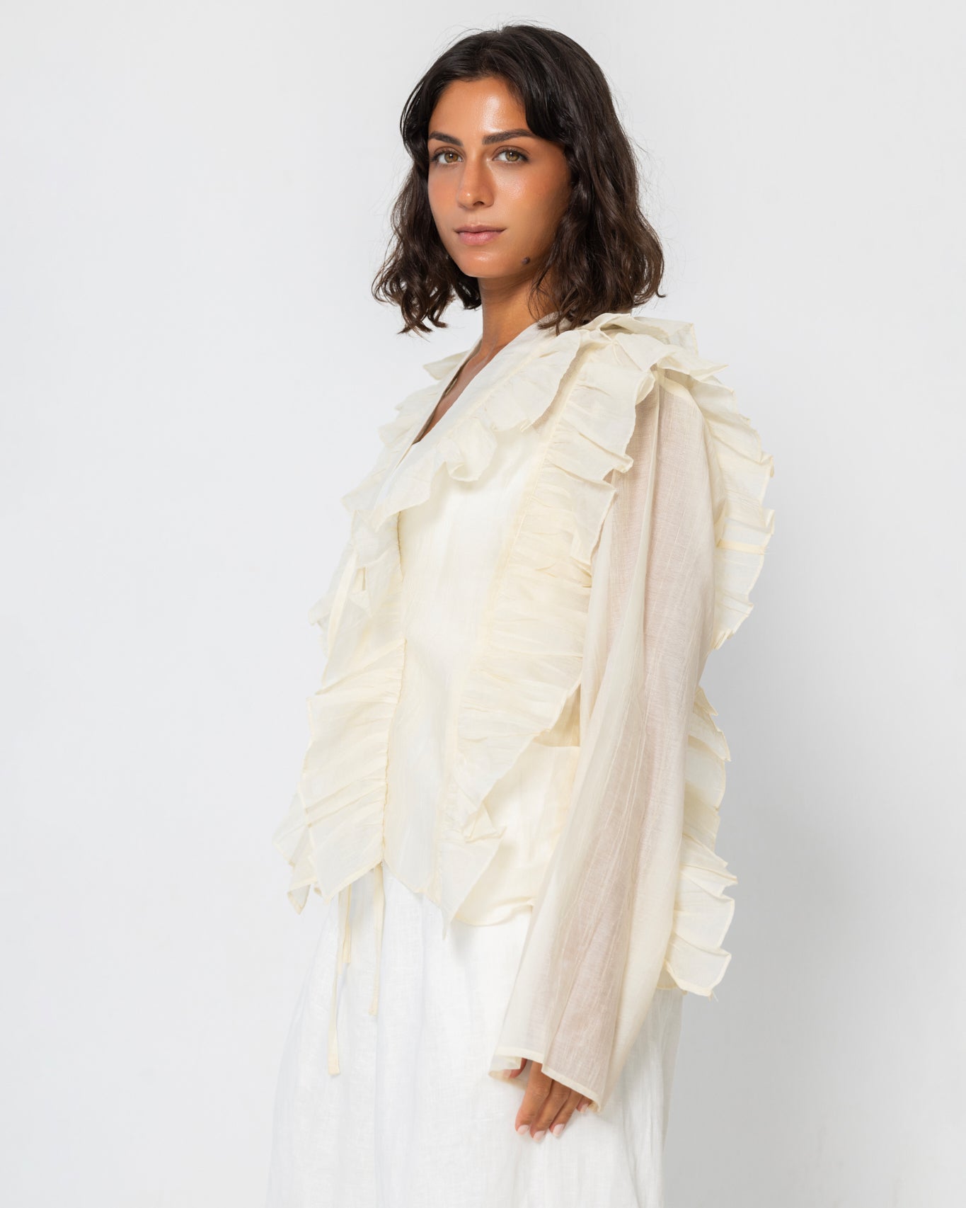 The cream sheer Cardigan