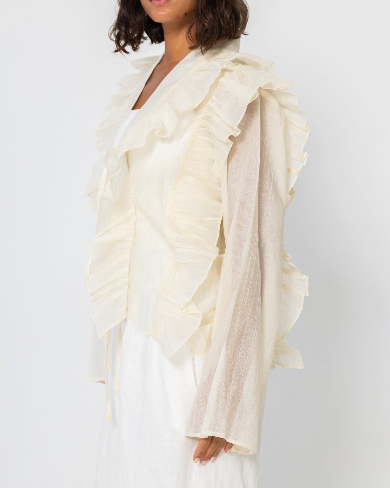 The cream sheer Cardigan