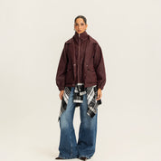 The lock in leather jacket Burgundy