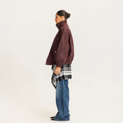 The lock in leather jacket Burgundy
