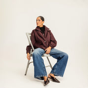 The lock in leather jacket Burgundy