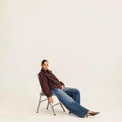 The lock in leather jacket Burgundy
