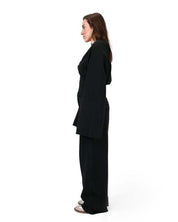 STRAIGHT-LEG PLUSH TROUSERS - Black