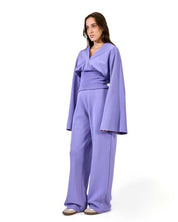 STRAIGHT-LEG PLUSH TROUSERS - Purple