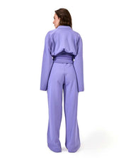 STRAIGHT-LEG PLUSH TROUSERS - Purple