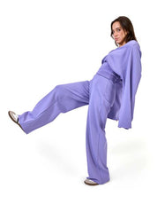 STRAIGHT-LEG PLUSH TROUSERS - Purple