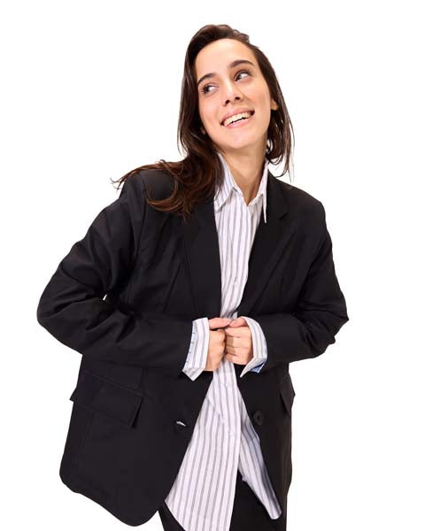 Oversized back zipped blazer - Black