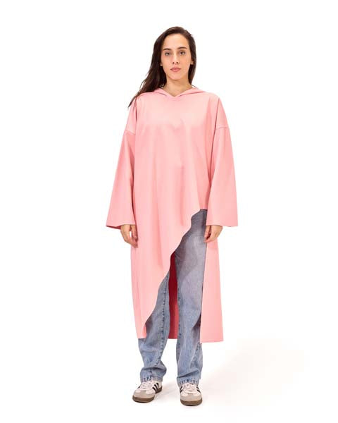 Asymmetrical Hoodie  - Pink