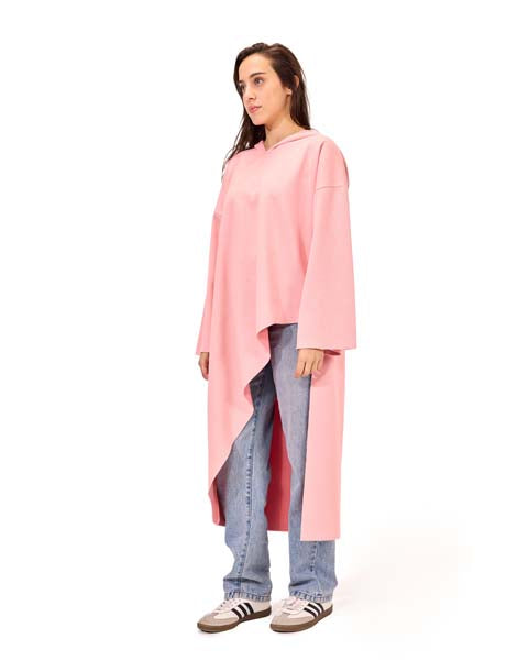 Asymmetrical Hoodie  - Pink