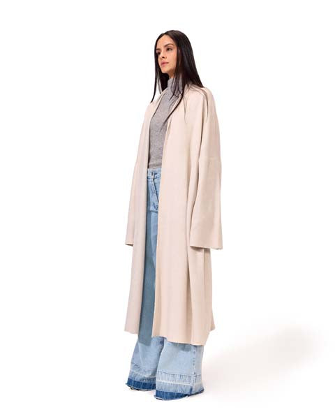 Soft long cardigan - White