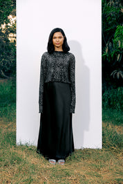 DCS Cut Basic Satin Dress - Black