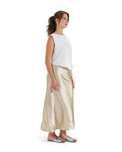 Flattering Satin Midi Skirt   - Cafe