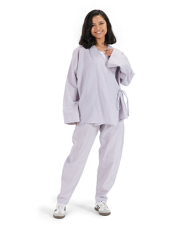 Linen Loose Pants - Gray