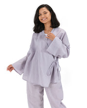Linen Loose Pants - Gray