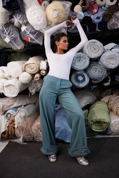 Contour Rib Bodysuit Vintage Pants