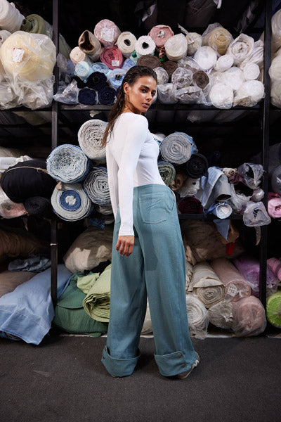 Contour Rib Bodysuit Vintage Pants