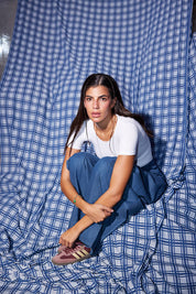 Cross-Panel Denim Trousers