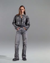 Black base with grey woven strokes S26-J04