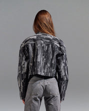 Black base with grey woven strokes S26-J04