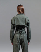 olive green with subtle off white speckling. S26-J02