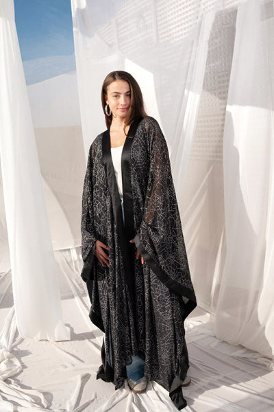 Bling caftan BLACK & SILVER