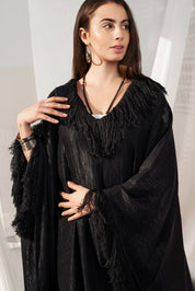 Crinkle chic caftan BLACK