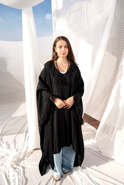 Crinkle chic caftan BLACK