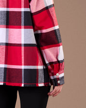 Oversized Caro shirt Black and white plaid with red W25-CH72