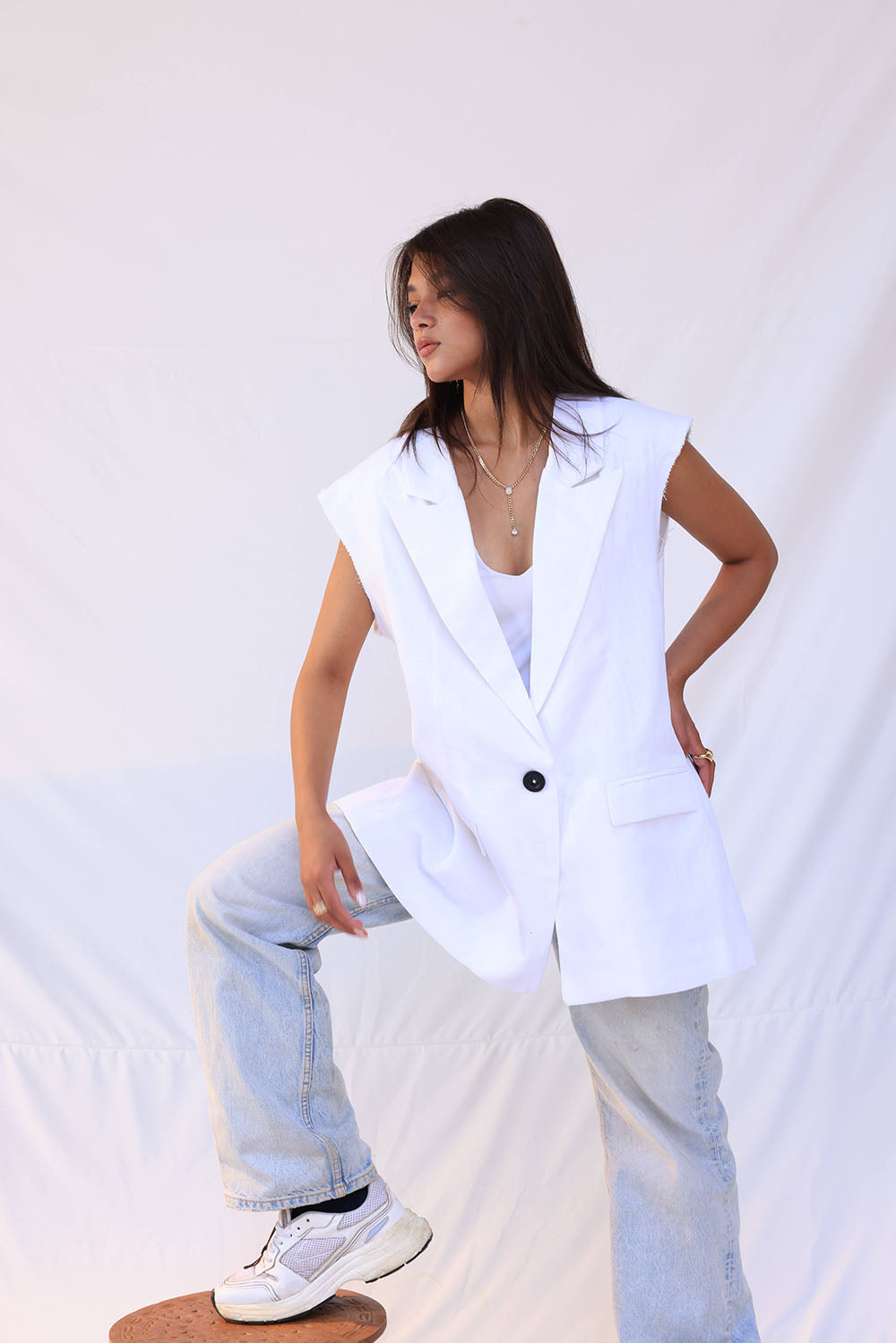 BKF BLAZER LINEN white