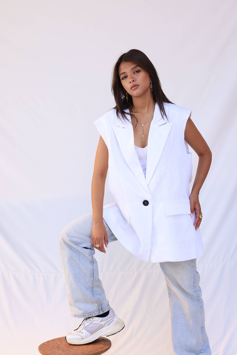 BKF BLAZER LINEN white