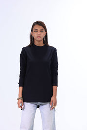 Long Sleeve T-Shirt Cotton Black