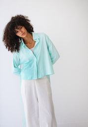 Back-Lace Detail Lycra Shirt AQUE