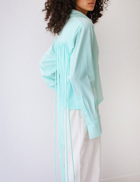 Back-Lace Detail Lycra Shirt AQUE