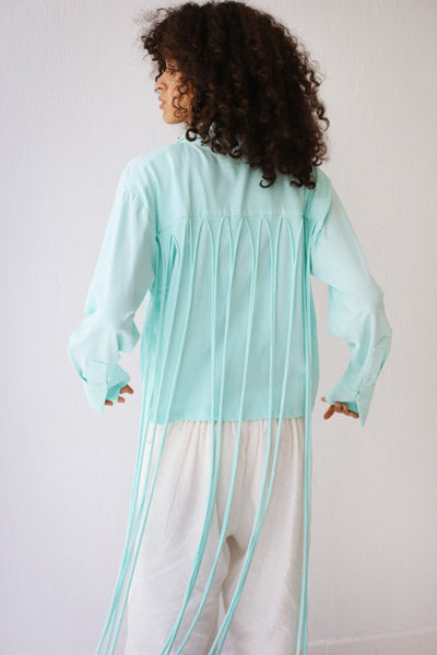 Back-Lace Detail Lycra Shirt AQUE