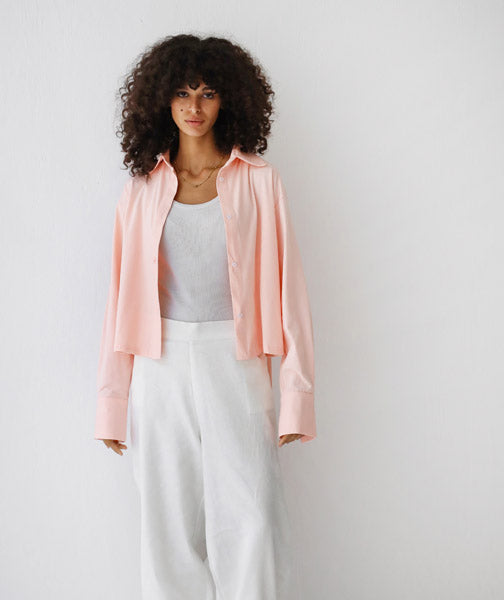Back-Lace Detail Lycra Shirt PINK