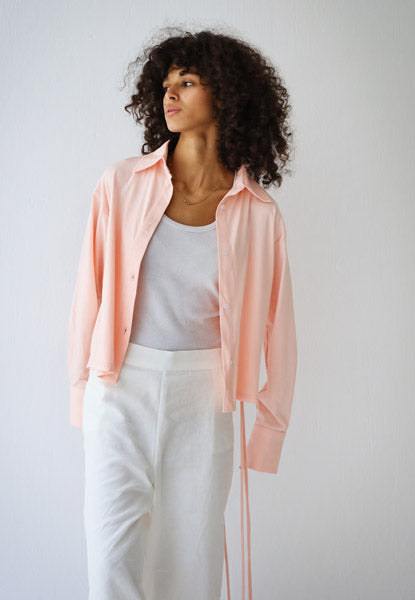 Back-Lace Detail Lycra Shirt PINK
