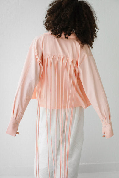 Back-Lace Detail Lycra Shirt PINK