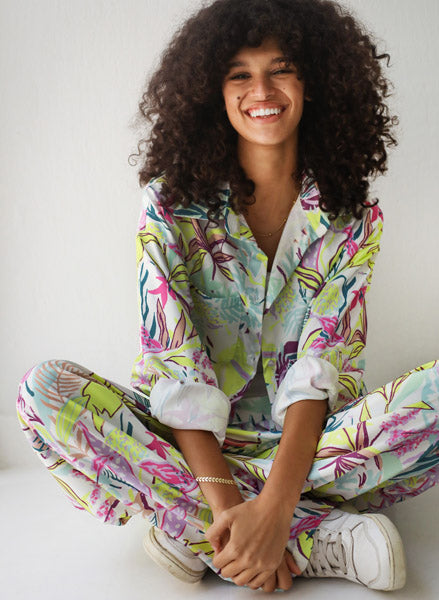Floral Printed Shirt WHITE