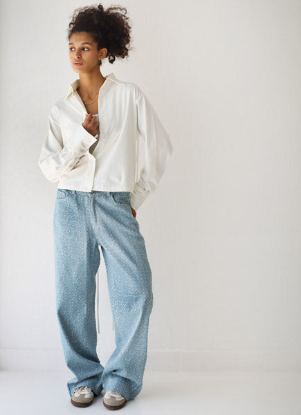 Back-Lace Detail Lycra Shirt WHITE