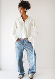 Back-Lace Detail Lycra Shirt WHITE