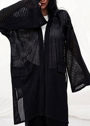 The Striped Breeze Caftan BLACK