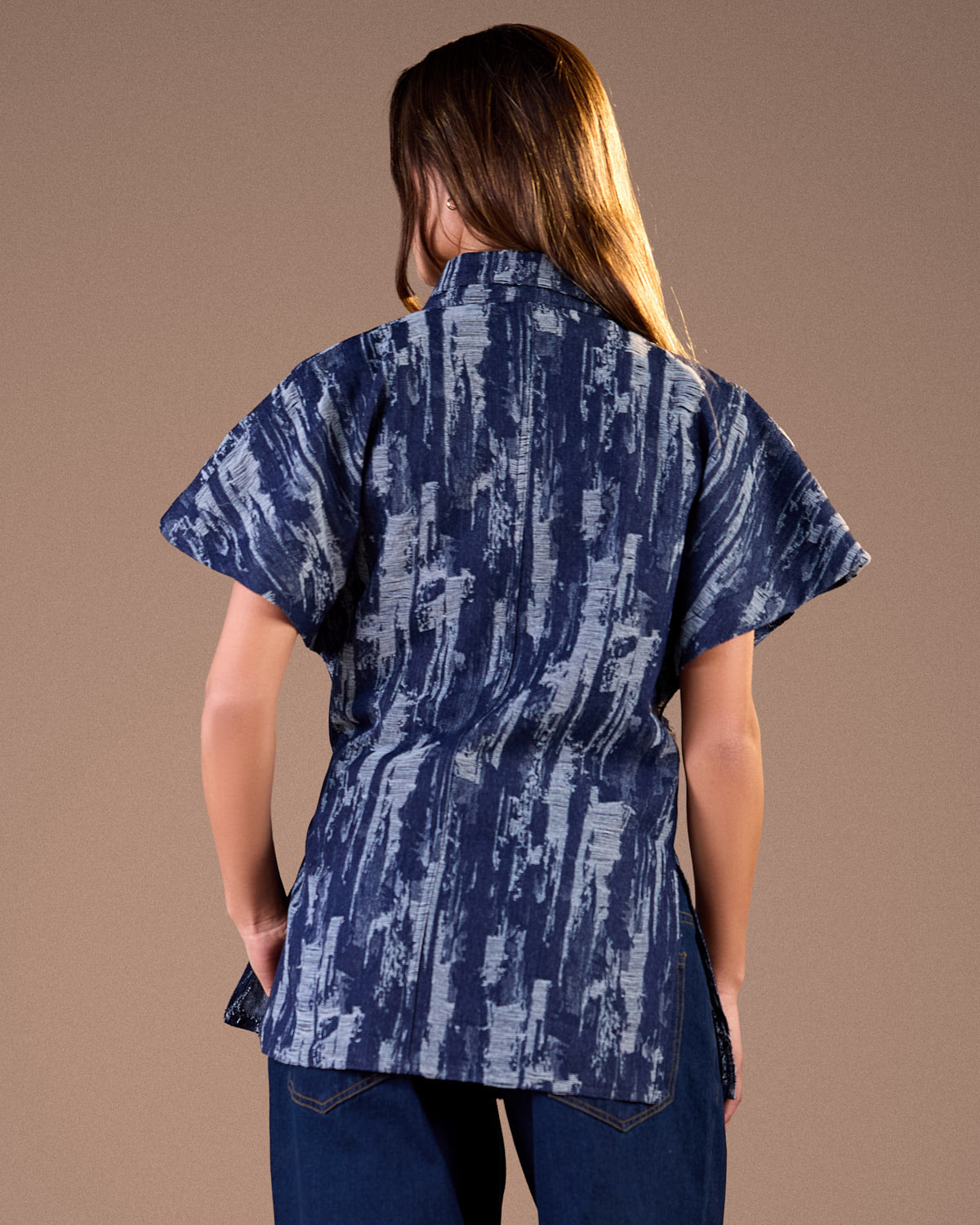 Navy Blue ripped denim S26-V22