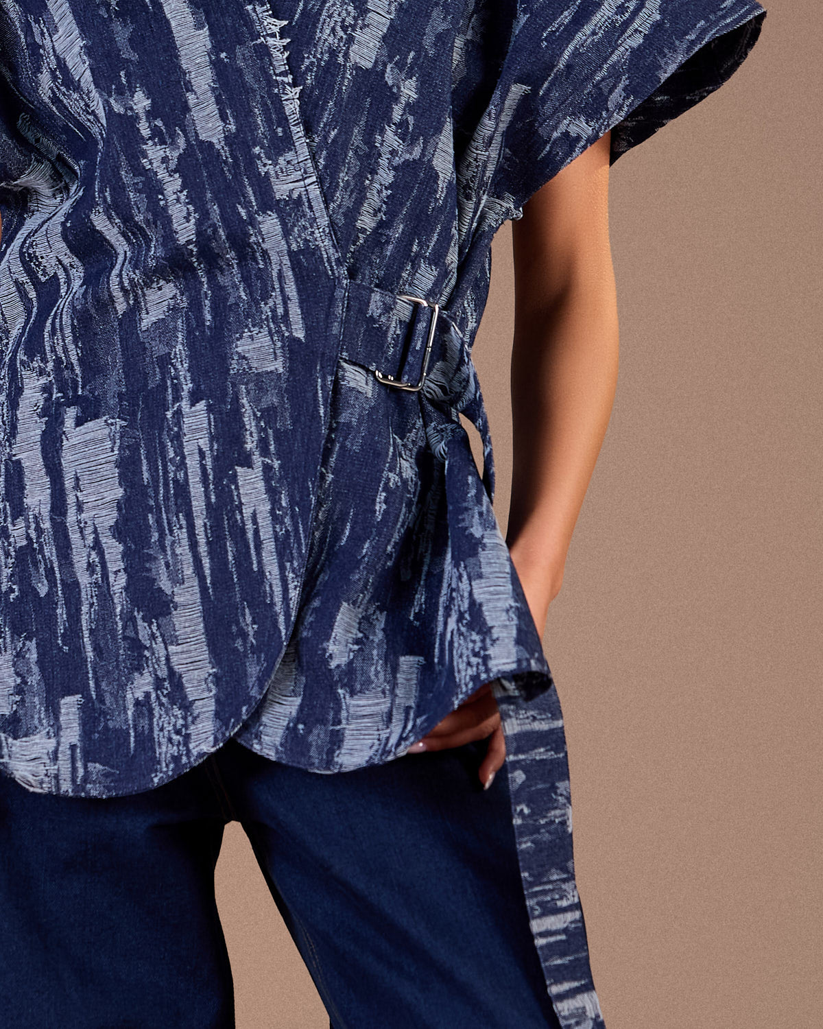 Navy Blue ripped denim S26-V22