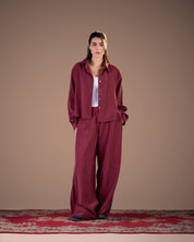 Copra wide pants  BURGUNDY S26-P19