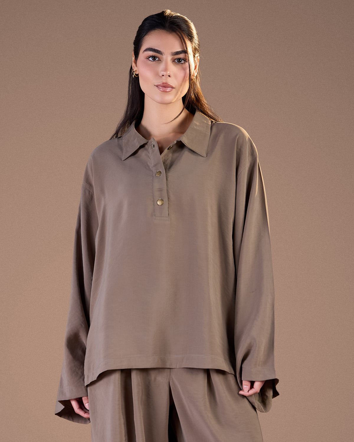 cropped copra shirt OLIVE S26-T20