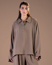 cropped copra shirt OLIVE S26-T20