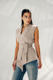 The Sand-mark Vest Beige