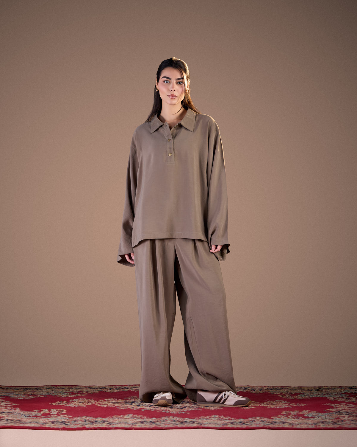 cropped copra shirt OLIVE S26-T20