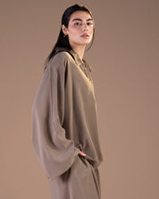 cropped copra shirt OLIVE S26-T20